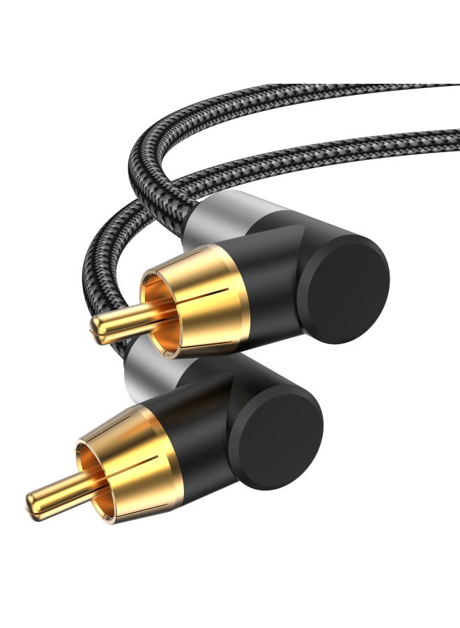 Digital Coaxial Audio Cable Elbow Coaxial Cable TV SPDIF5.1 Channel RCA Lotus Head-Color:Gray-Length:1M  - Image 1