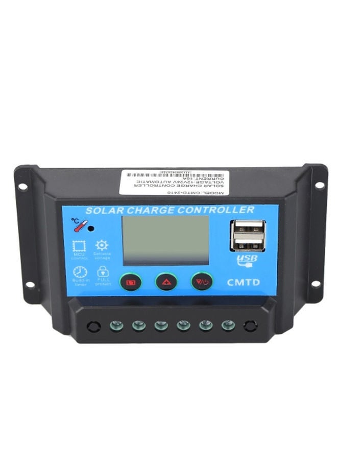 NIBEMINENT Solar Charge Controller With LCD 12V/24V Black/Blue 13x2.5x6.8centimeter - Image 5
