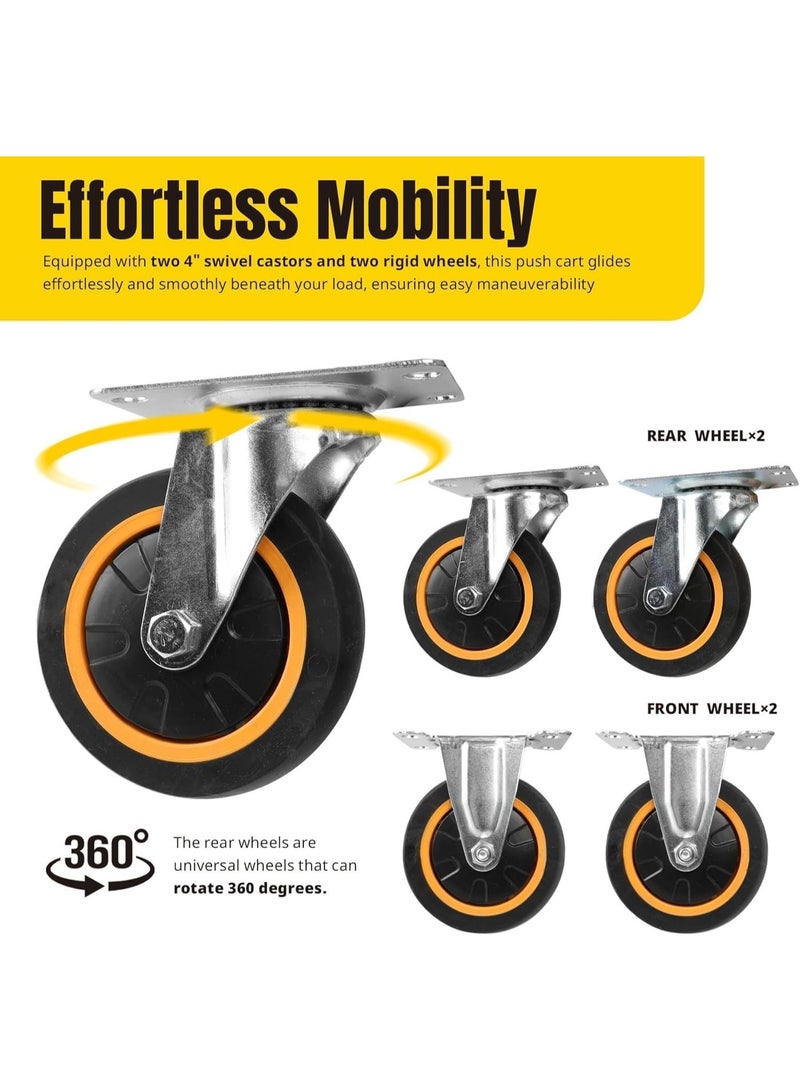 Anvanke Heavy Duty Foldable Flatbed Platform Hand Truck, 330 LBS Capacity X-Large Utility Trolley with Foldable Handle, Multi-Purpose Cart for Home, Garage and Warehouse - Image 5