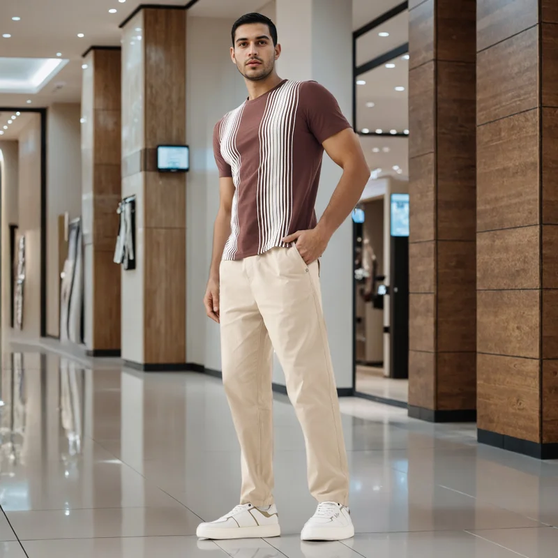 سبلاش فيڤ Striped Ombre Crew Neck T-shirt