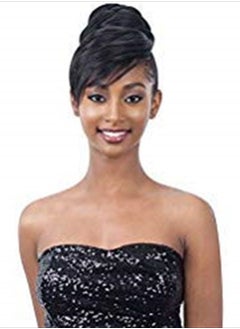 TWISTED BUN BANG (1B Off Black) - Freetress Equal Synthetic Bun & Swoop Side Bang