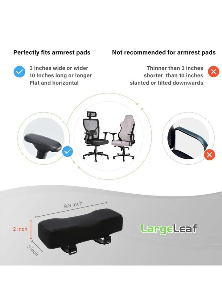 Chair Armrest Cushion, 2 Pcs Armrest Pads Extra Thick Ergonomic Elbow Pillow Support Cushion Pressure Relief Memory Foam With Velcro Straps for Office Chair Gaming Chair Armrest(Black) - Image 5