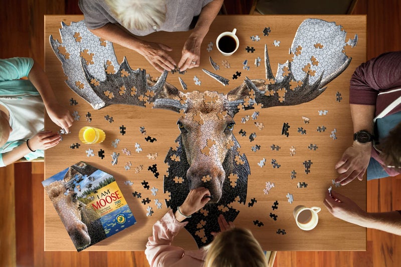 Madd Capp MOOSE 700 Piece Jigsaw Puzzle For Ages 10 and up  3006  Unique AnimalShaped Border Poster Size Challenging Random Cut FiveSided Box Fits on Bookshelf Includes Educational Fun Facts - Image 3