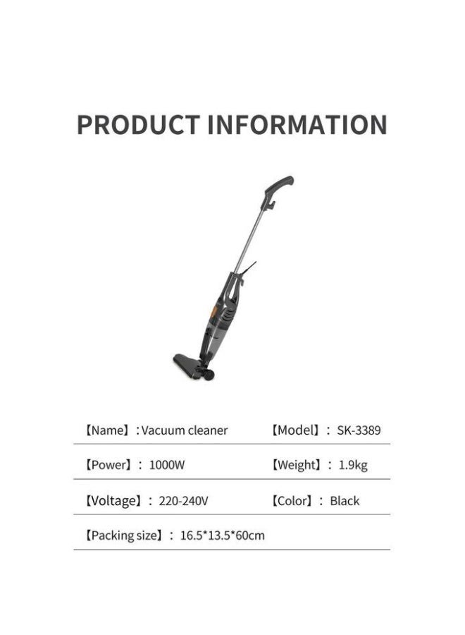 Sokany SK-3389 2-in-1 Handheld Vacuum Cleaner, 1000W, 1L Capacity, Black - Image 3