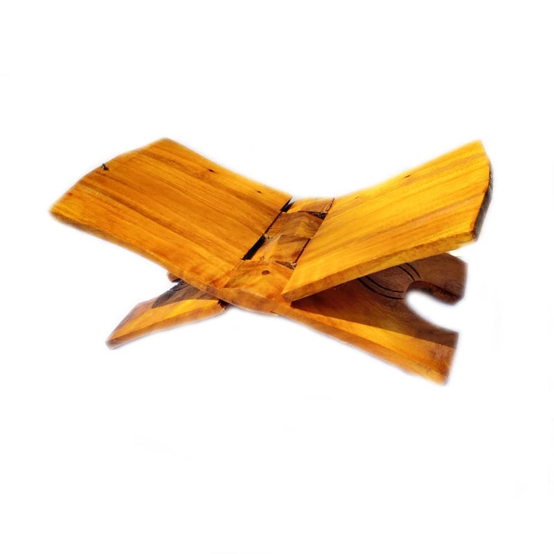 MAYAPURI Bhagavad Geeta HolderHandmade Wooden Book Folding Stand Rehal for Religious Holy Books 12 Inch - Image 2