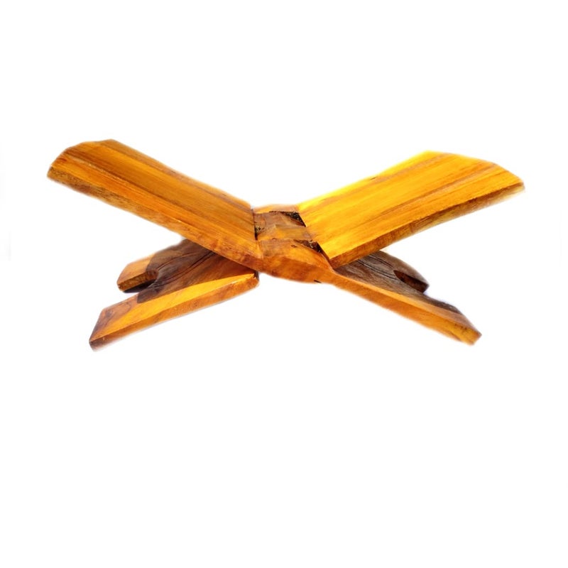 MAYAPURI Bhagavad Geeta HolderHandmade Wooden Book Folding Stand Rehal for Religious Holy Books 12 Inch - Image 1