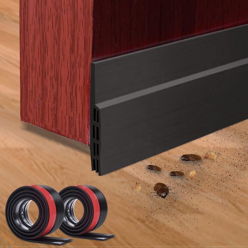 KeyFor 2PC Silicone Door Draft Stopper â€“ 39 inches Door Seal Strip for Under Door Seal Gap Interior & Exterior Doors Weather Stripping Soundproof - Image 1