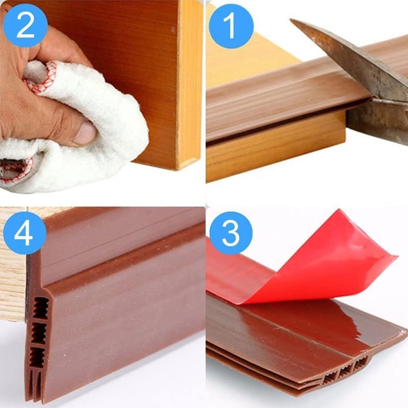 KeyFor 2PC Silicone Door Draft Stopper â€“ 39 inches Door Seal Strip for Under Door Seal Gap Interior & Exterior Doors Weather Stripping Soundproof - Image 5