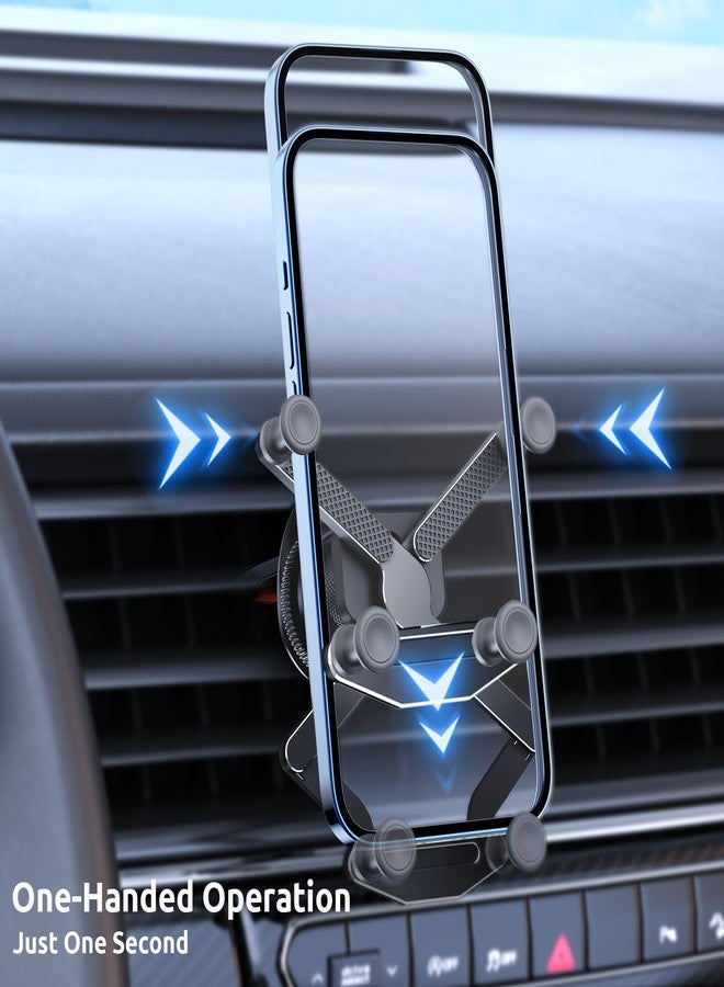 ELOHEI Cell Phone Car Holder, Upgraded Aluminum Alloy Car Holder for iPhone 15 Pro Max, 2023 Best Gravity Car Vent Phone Mount, Air Vent Phone Holder for iPhone & Android All Phones(Black) - Image 5