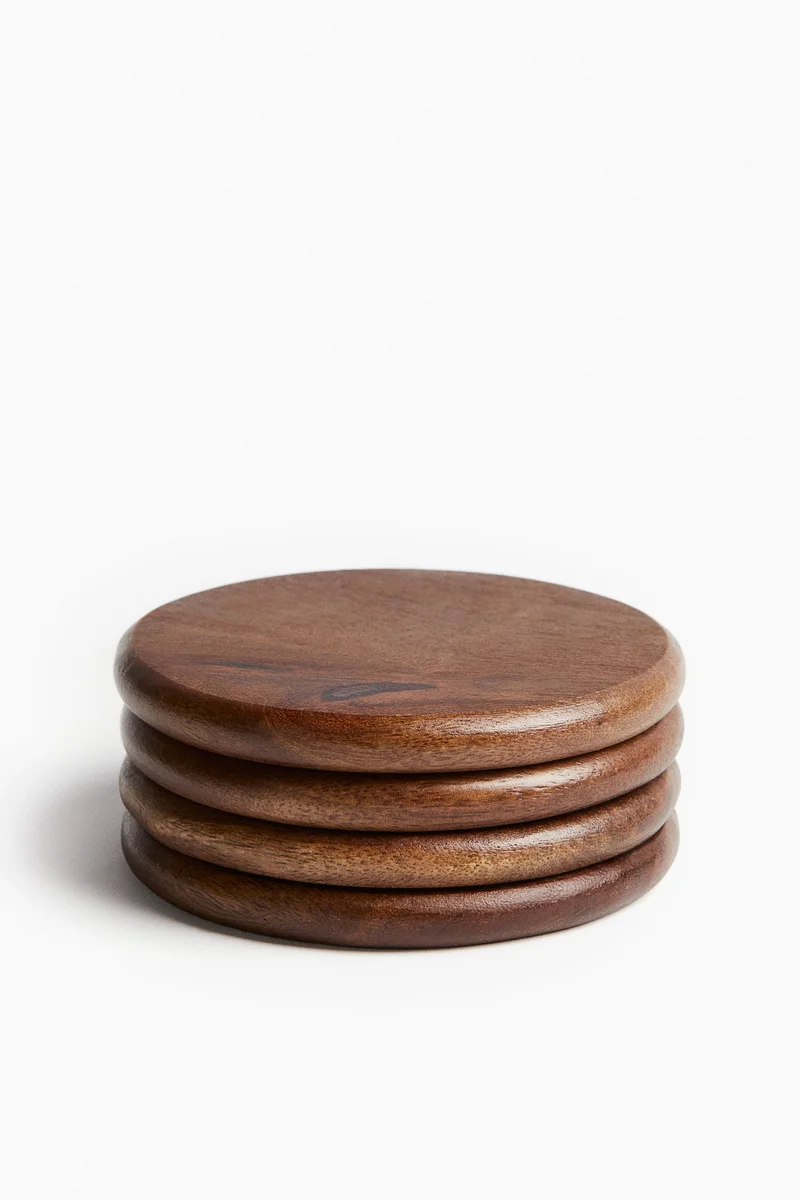 H&M 4-pack mango wood coasters