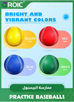 GROIC 6 Pack Soft Baseballs, Softballs Foam Training Baseball for Kids Beginners, Colorful Practice Baseballs 2.5 Inch Training Pitch Baseball for Soft & Safe Throwing, Catching and Batting Practice  - Image 3