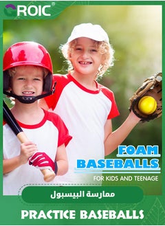 GROIC 6 Pack Soft Baseballs, Softballs Foam Training Baseball for Kids Beginners, Colorful Practice Baseballs 2.5 Inch Training Pitch Baseball for Soft & Safe Throwing, Catching and Batting Practice  - Image 2
