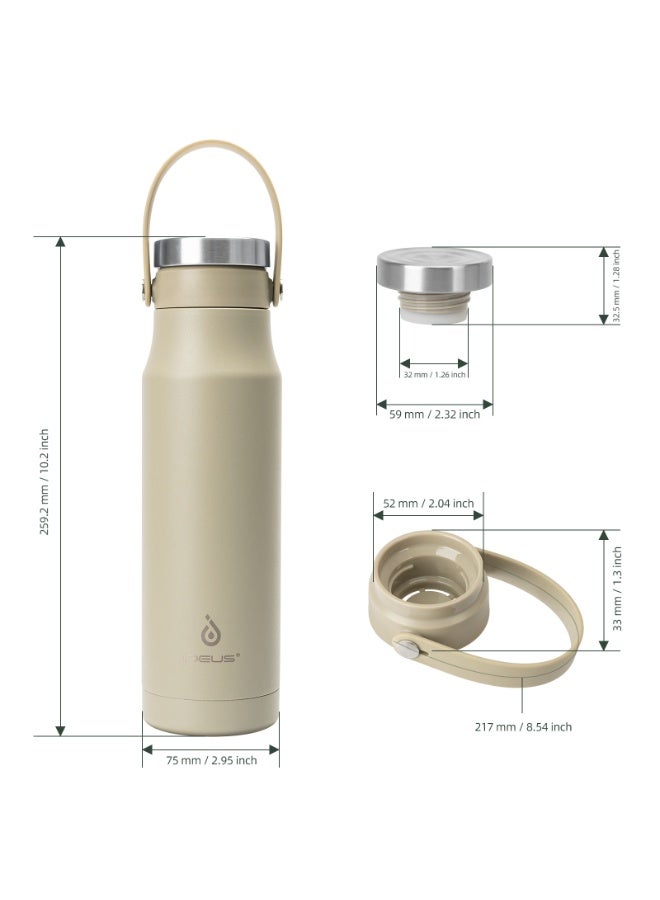 IDEUS 304 Stainless Steel Insulated Bottle with Handle, 700ml Portable Outdoor Travel Sports Water Bottle - Image 3