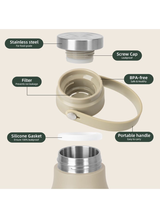 IDEUS 304 Stainless Steel Insulated Bottle with Handle, 700ml Portable Outdoor Travel Sports Water Bottle - Image 5