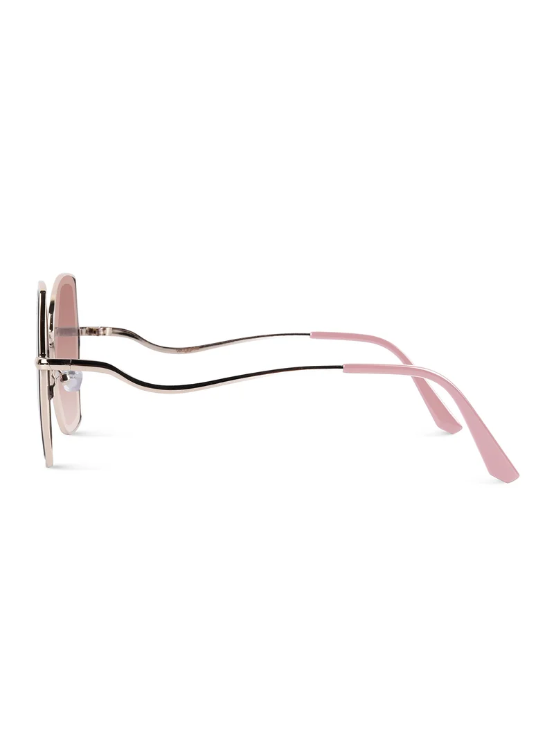Woggles Latest & Stylish UV Protected Peach Oversized Sunglasses for Women