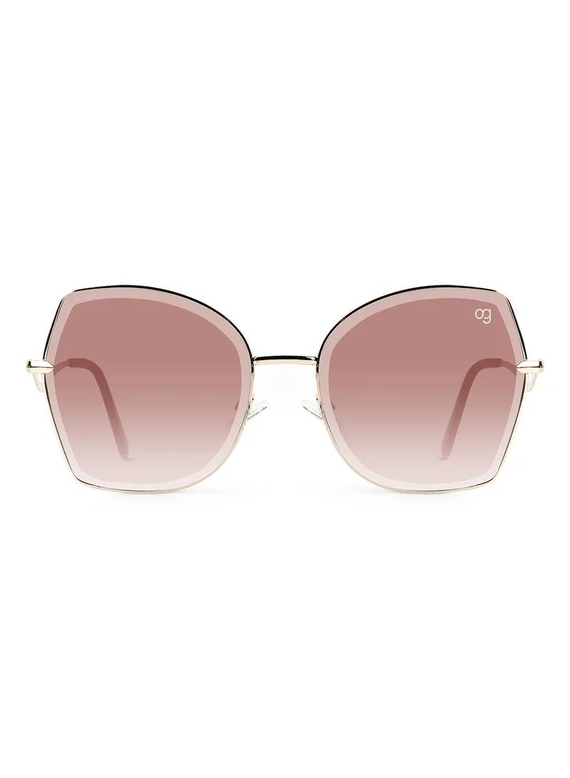 Woggles Latest & Stylish UV Protected Peach Oversized Sunglasses for Women