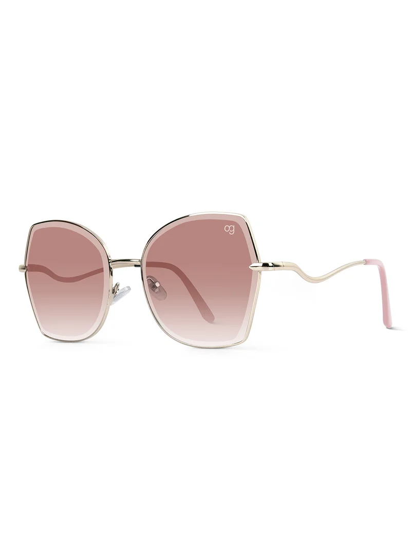 Woggles Latest & Stylish UV Protected Peach Oversized Sunglasses for Women