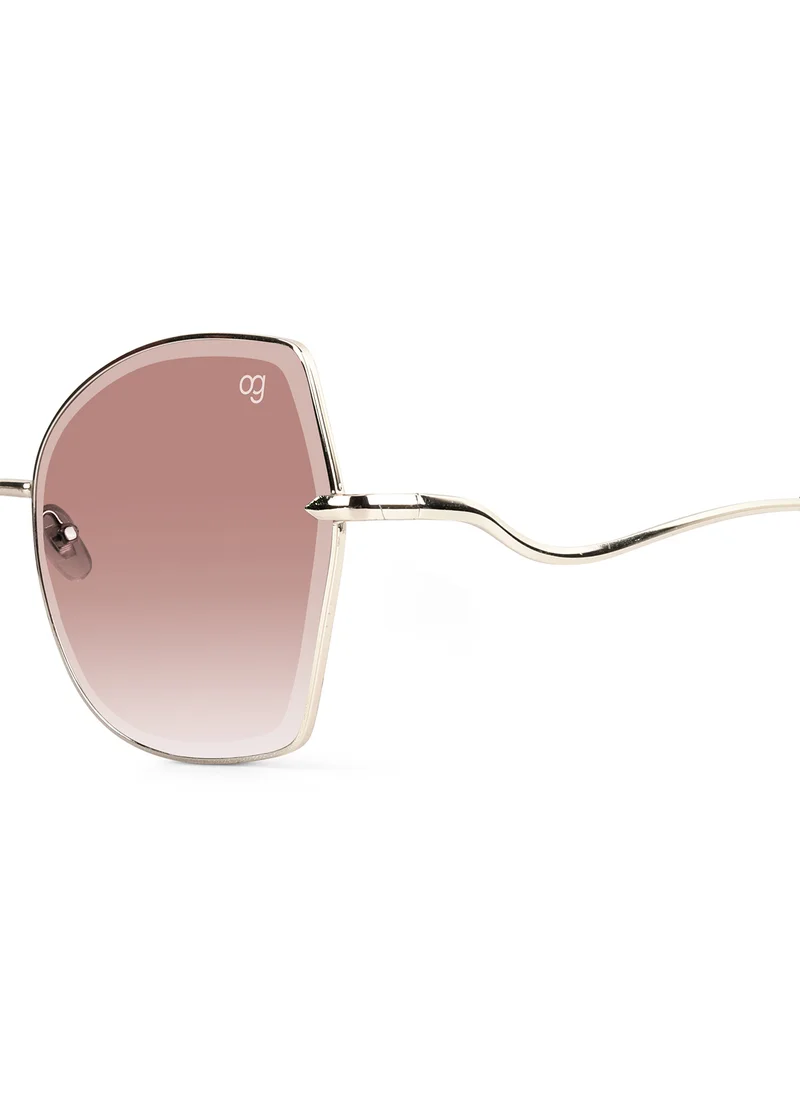 Woggles Latest & Stylish UV Protected Peach Oversized Sunglasses for Women