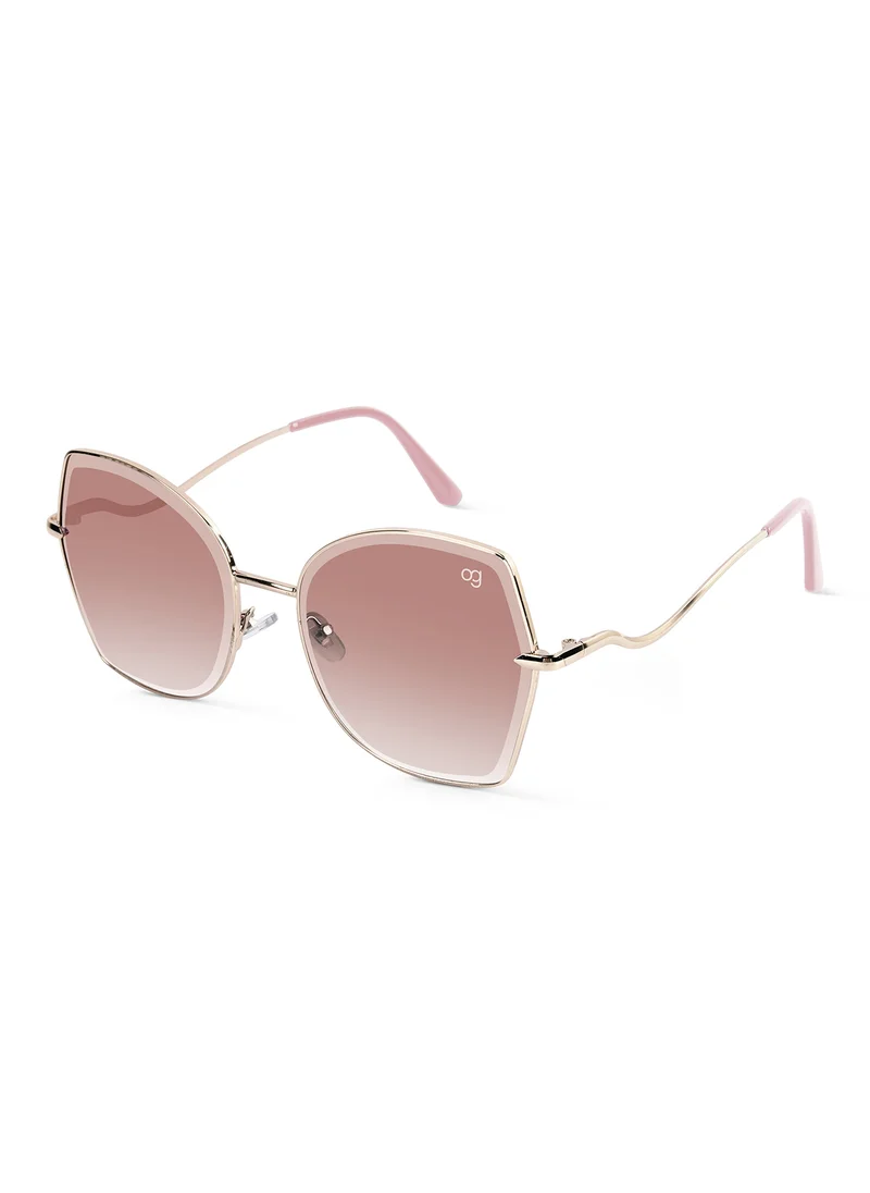 Woggles Latest & Stylish UV Protected Peach Oversized Sunglasses for Women