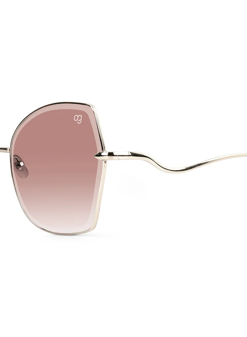 Woggles Latest & Stylish UV Protected Peach Oversized Sunglasses for Women
