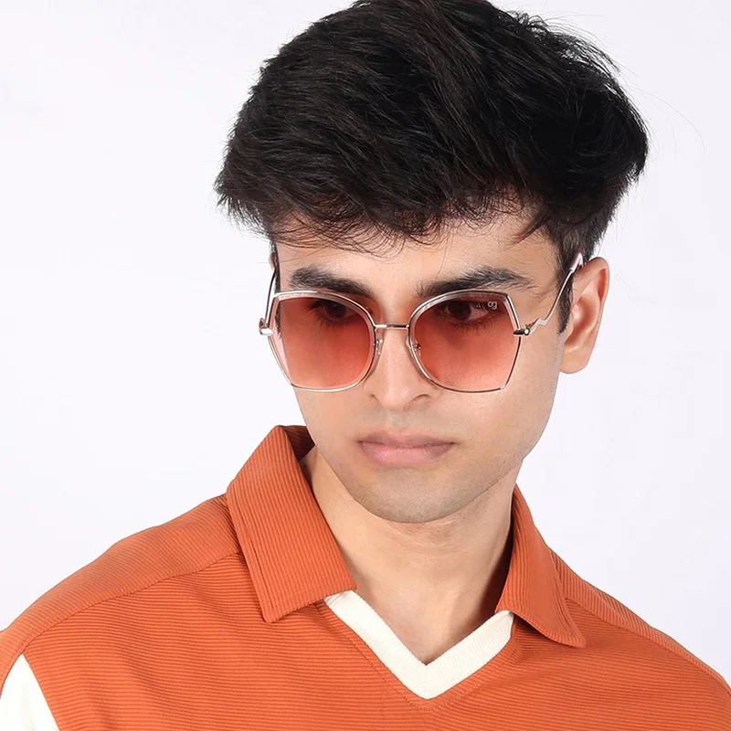 Woggles Latest & Stylish UV Protected Peach Oversized Sunglasses for Women