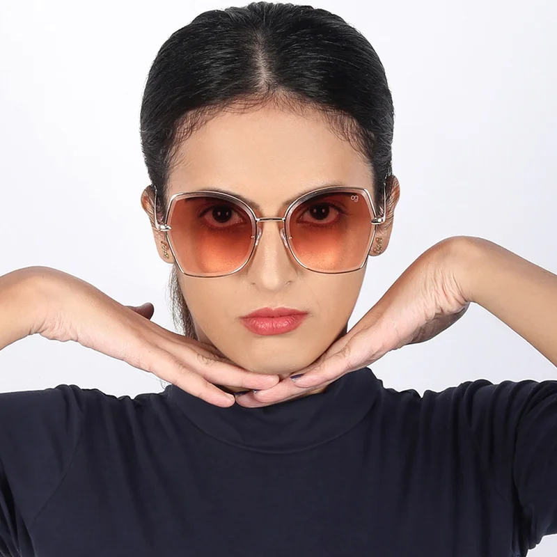 Woggles Latest & Stylish UV Protected Peach Oversized Sunglasses for Women