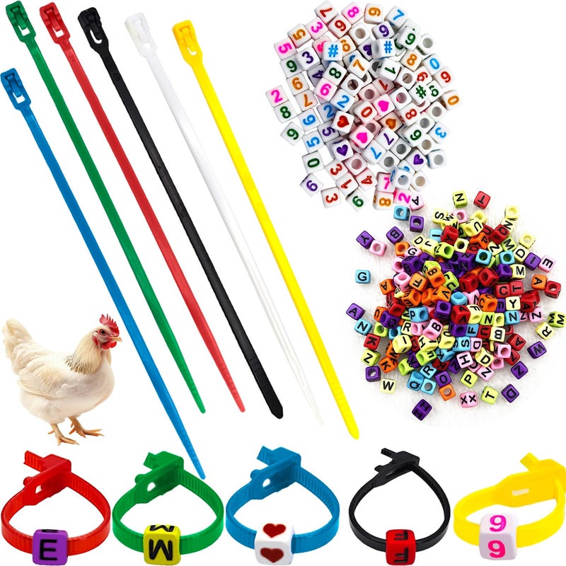 CHENGLAI 100 Pcs Adjustable Chicken Leg Bands, Colorful Poultry Identification Leg Bands with Charms Accessories for Turkey Duck Goose Bird - Image 1
