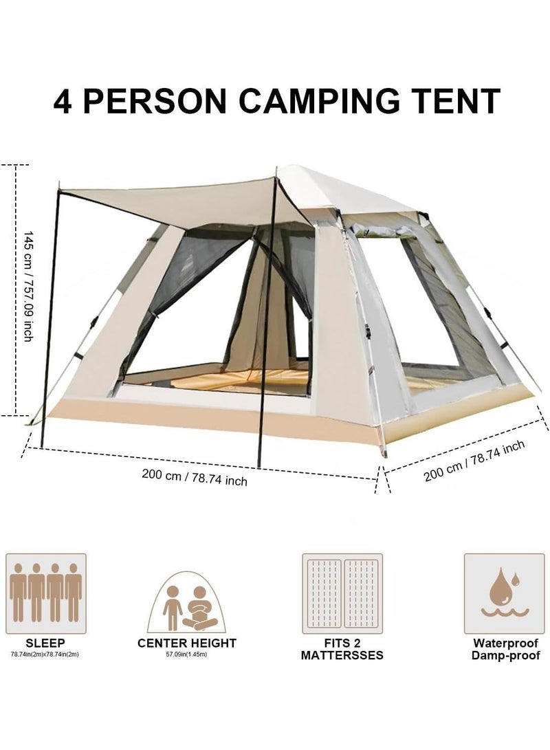 Y&D Pop Up Tents for Camping, 2-4 Person Camping Tents with Quick Setup Folding Pop Up Tent | Backpacking Tent for Hiking, Travel, or Beach | Inflatable Tents for Camping  Waterproof Tent for Beach Automatic - Image 2