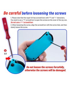 KASTWAVE Joystick Replacement Parts for Nintendo Switch Joycon, 18-Pack Replacement Repair Kit for NS Joy-Con with Screwdriver Opening Tool, 3D Left and Right Analog Joystick, Charge Port Slider  - Image 2