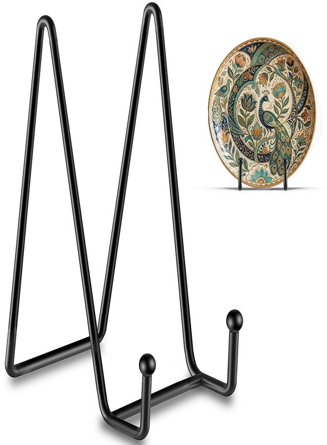 Hoewina 3 Pack 6 Inch Plate Stands for Display, Metal Picture Frame Stand, Black Decorative Small Easels for Display, Picture Holder Stand for Book , Photo and Platter, Plaques, Tabletop Art - Image 1