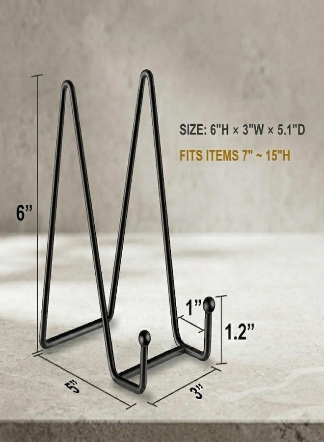 Hoewina 3 Pack 6 Inch Plate Stands for Display, Metal Picture Frame Stand, Black Decorative Small Easels for Display, Picture Holder Stand for Book , Photo and Platter, Plaques, Tabletop Art - Image 2