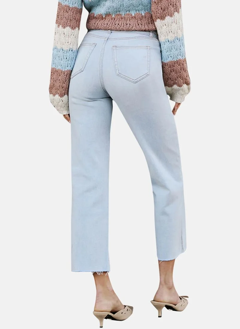 YUNIQEE Blue Straight Fit Clean Look High-Rise Jeans