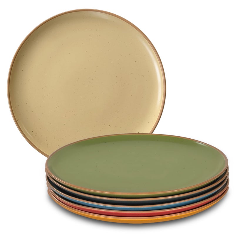 Mora Ceramic Artisan Matte Dinner Plates Set of 6, 10 inch Dish Set - Microwave, Oven, and Dishwasher Safe, Scratch Resistant, Modern Rustic Dinnerware- Kitchen Porcelain Serving Dishes - Image 1