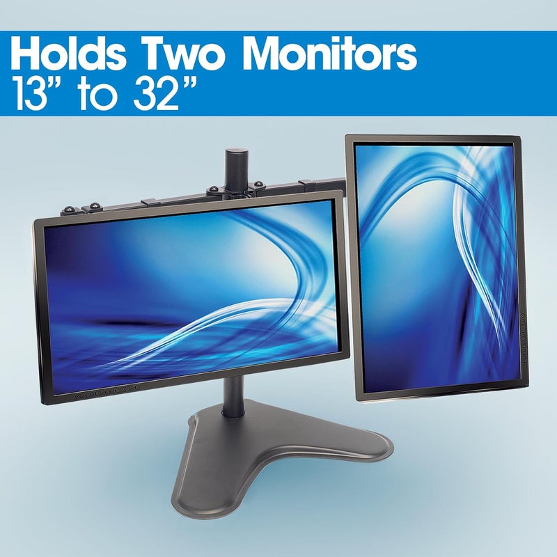 Manhattan 461559 Stand with Monitor Arm for Two Monitors for Two Displays from 13 Inch to 32 Inch up to 8 kg Double Swivelling Black - Image 5