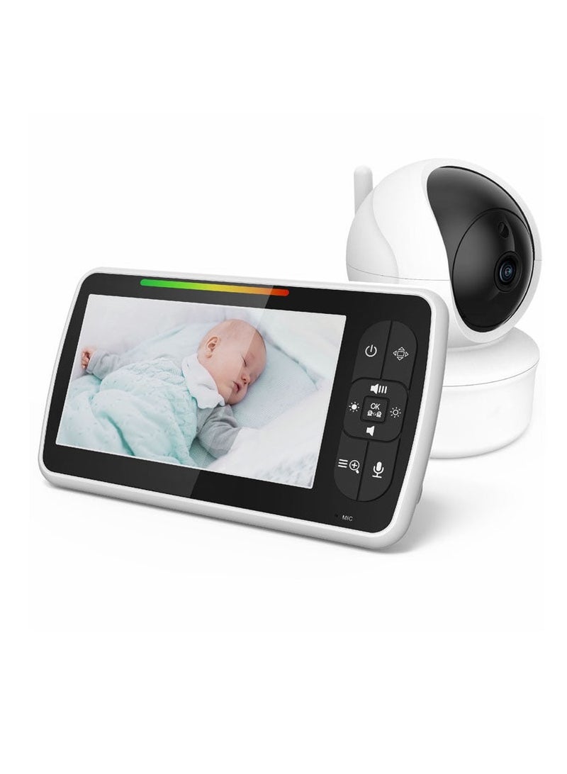 Crony SM650 5-inch TFT LCD Baby Monitor with Night Vision, Two-Way Audio, Wireless Connectivity, 355° Horizontal & 120° Vertical PTZ, 5" Large Screen, Temperature Alarm, Lullabies, 2100mAh Battery - Image 2