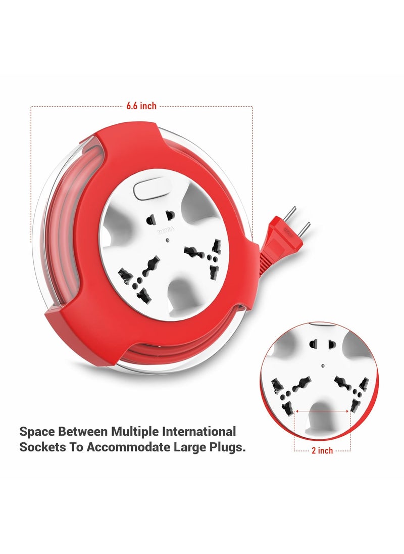 VIMAL WIRING DEVICES Vimal Swing 2 Pin Extension Cord 4 MtrCable with International SocketPower switch Power Indicator  - Image 5