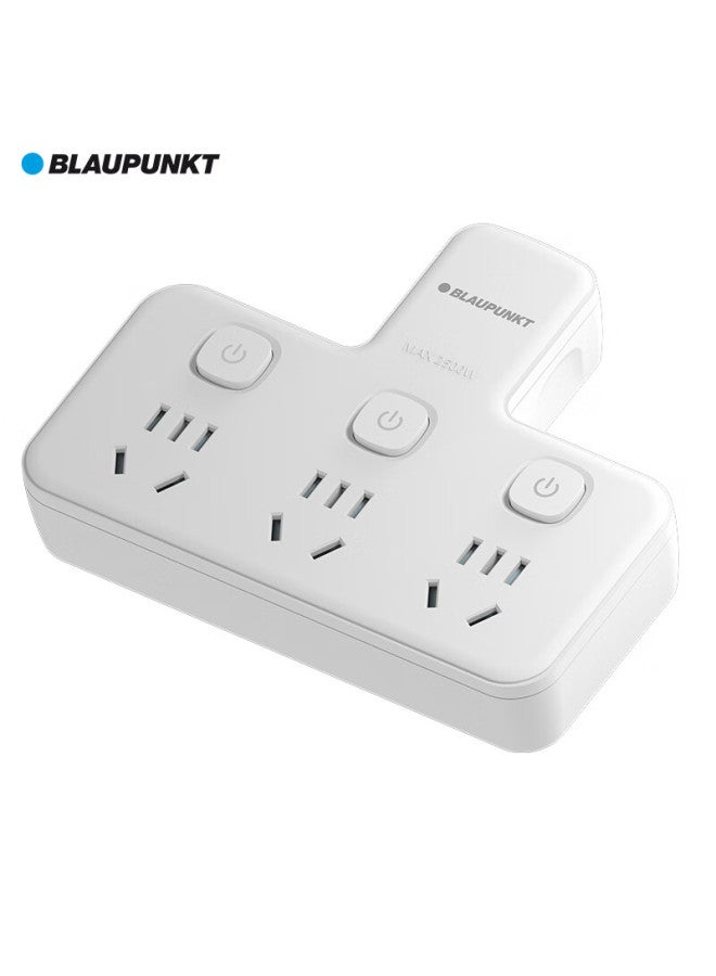 Blaupunkt, Blue Arrow Power Adapter, Three-way Socket, Wireless Power Converter, Socket Adapter, Power Strip Extender, 3-outlet With Individual Switches