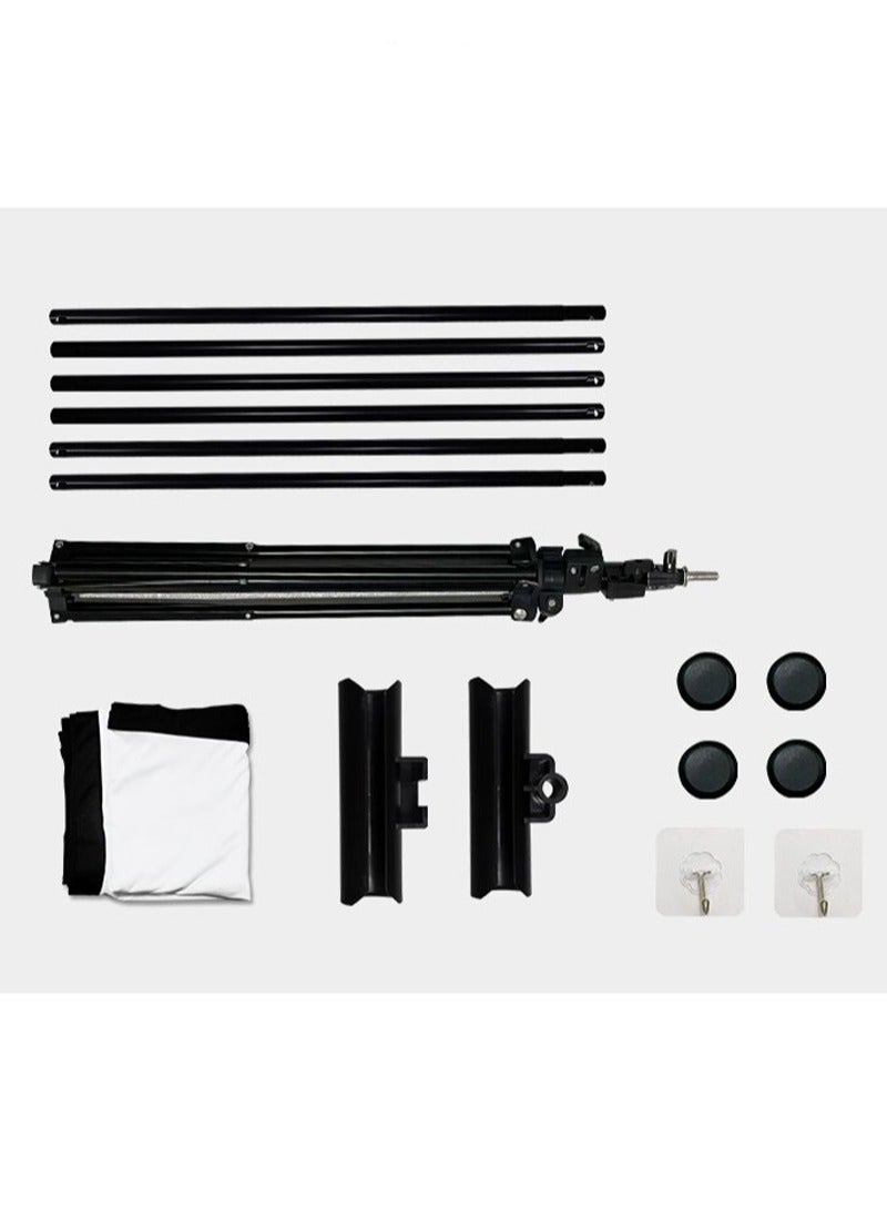 Flash Hawk 2-in-1 84 inch 16:9 Portable Foldable Projection Screen Soft Curtain With Tripod Stand and Carrying Bag for Indoor Outdoor Home Theater Backyard Cinema Travel - Image 4