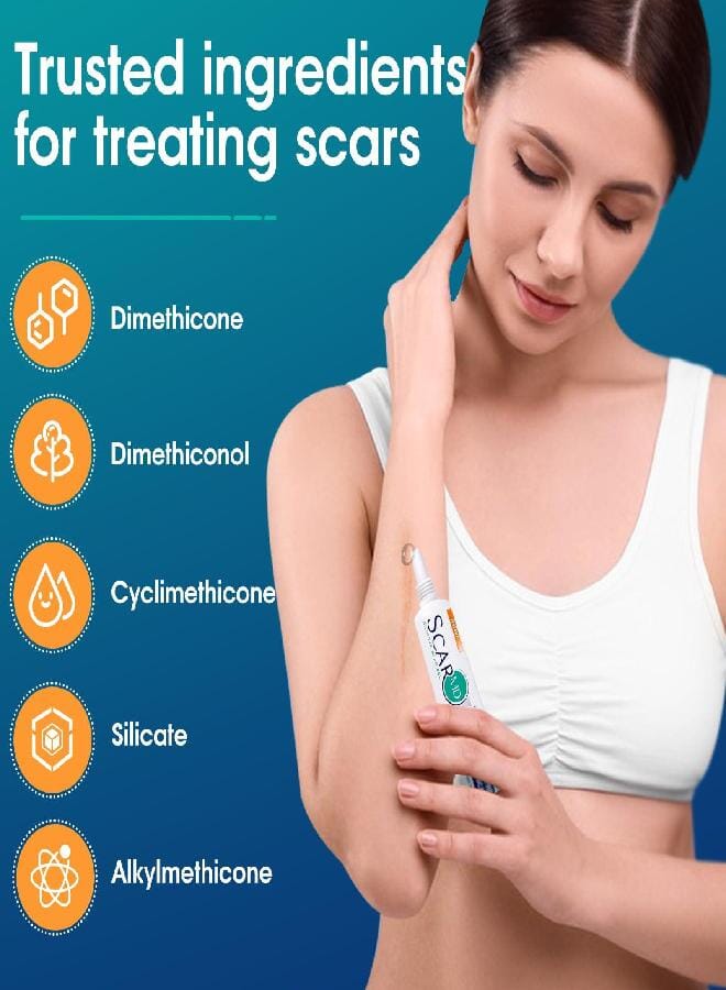 ScarMD Medical Grade Silicone Scar Gel Treatment,Keloid Bump Removal,Fades Scars from Surgery, Burn Scar,Face Belly Piercings, C Section, Cuts,Scratch,Scars Removal Treatment,Reduces Discomfort, 6g - Image 2