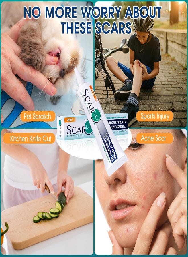 ScarMD Medical Grade Silicone Scar Gel Treatment,Keloid Bump Removal,Fades Scars from Surgery, Burn Scar,Face Belly Piercings, C Section, Cuts,Scratch,Scars Removal Treatment,Reduces Discomfort, 6g - Image 4