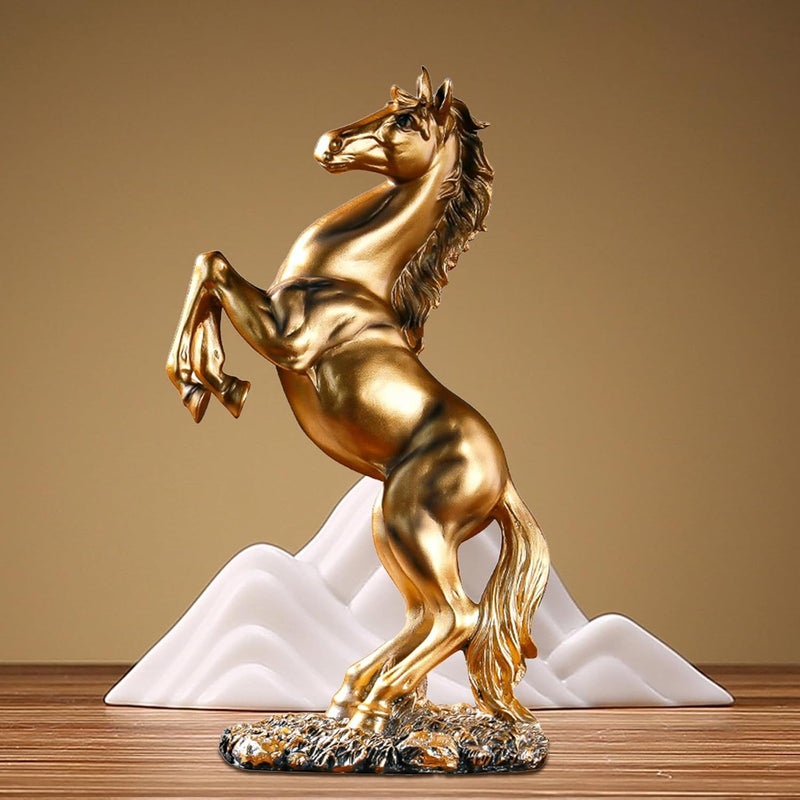 WANCHIY Home Decor Sculpture Statue, Modern Home Decor Accents, Horse Figurine, Resin Statue Art Gifts for Home, Bedroom, Livingroom, Office (Bronze) - Image 5