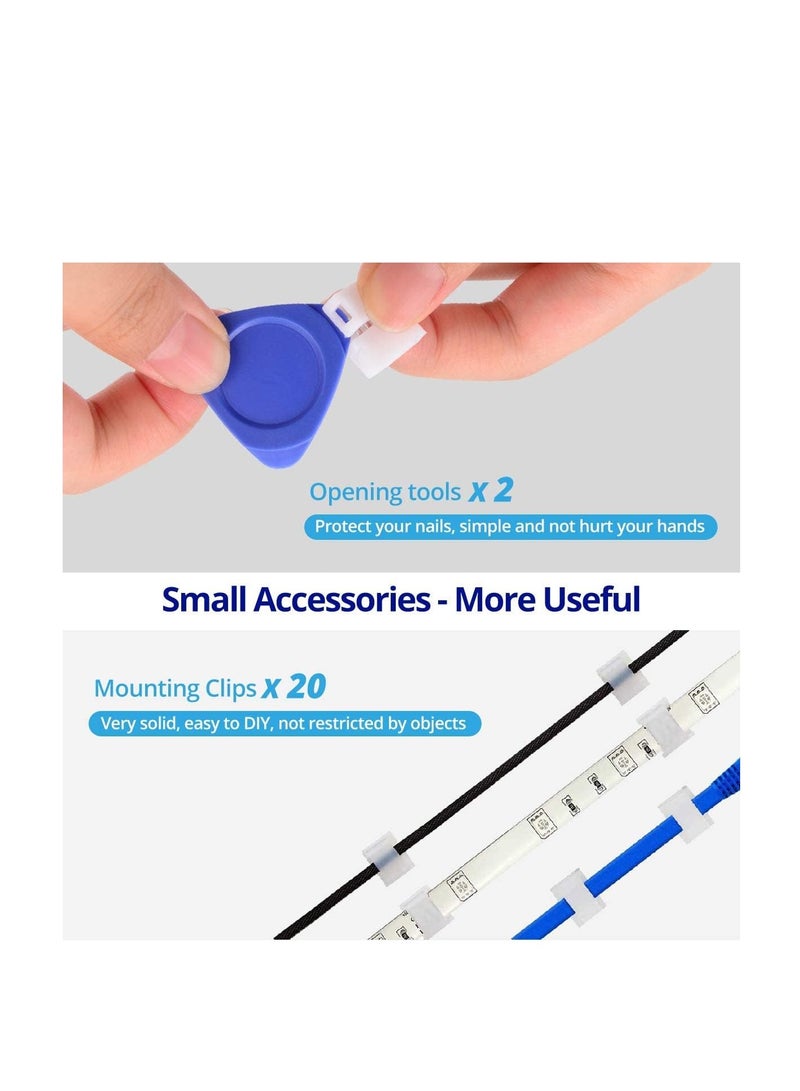 40pcs 10mm 4Pin LED Strip Connector Wire 5050 RGB 12 Pack Gapless 6 Corner Connectors for Multicolor Strip 5V 24V 20W Wire Clip 2 Opening Tool - Image 5