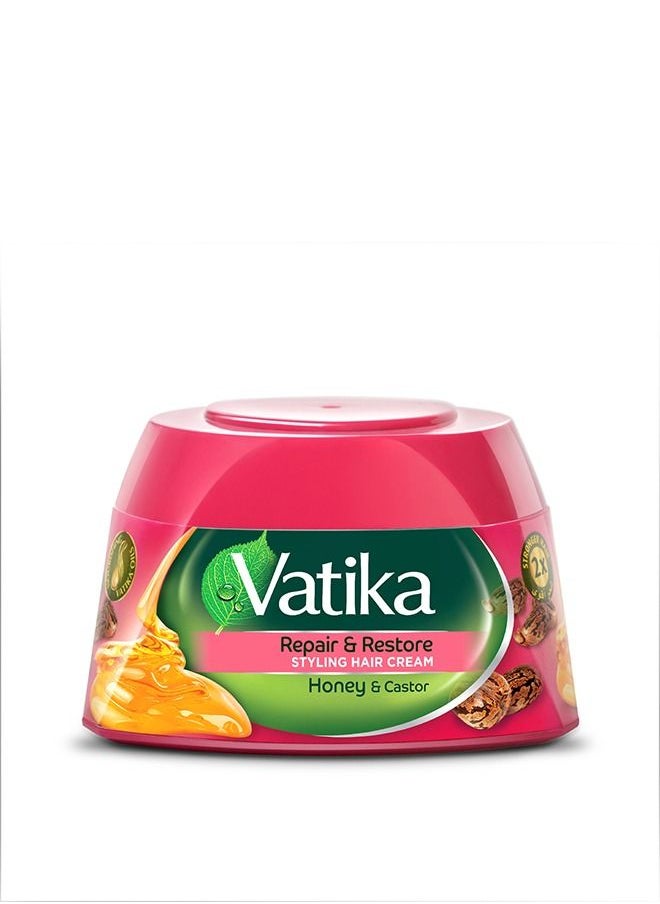 Vatika Naturals - Vatika Naturals Repair & Restore Hair Styling Cream | Natural Extracts of Honey & Castor | Revitalizes & Repairs Damaged & Split Hairs - 140ml - Image 1