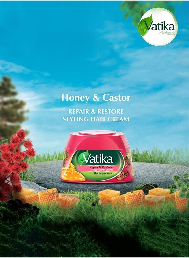 Vatika Naturals - Vatika Naturals Repair & Restore Hair Styling Cream | Natural Extracts of Honey & Castor | Revitalizes & Repairs Damaged & Split Hairs - 140ml - Image 1