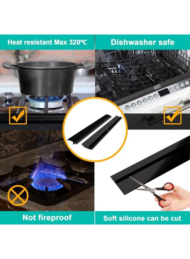 CARGEN 25 Inches Gap Filler for Stove and Counter, Kitchen Stove Counter Gap Cover Silicone Gap Cover Between Stove and Counter Stove Gap Filler Heat Resistant Cover Easy Clean Black - Image 4