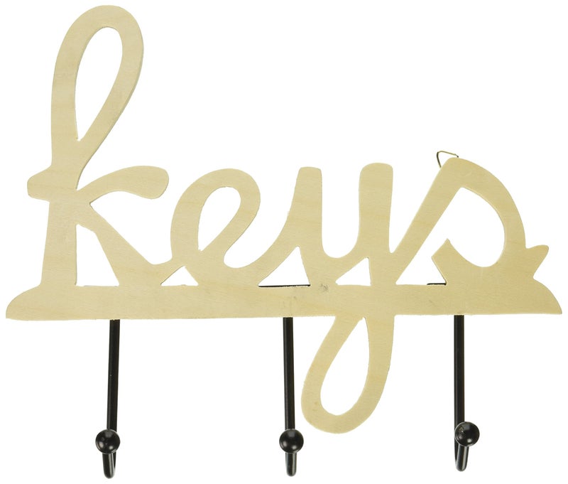 Plaid Key Holder with 3 Metal Hooks, 12882 - Image 5