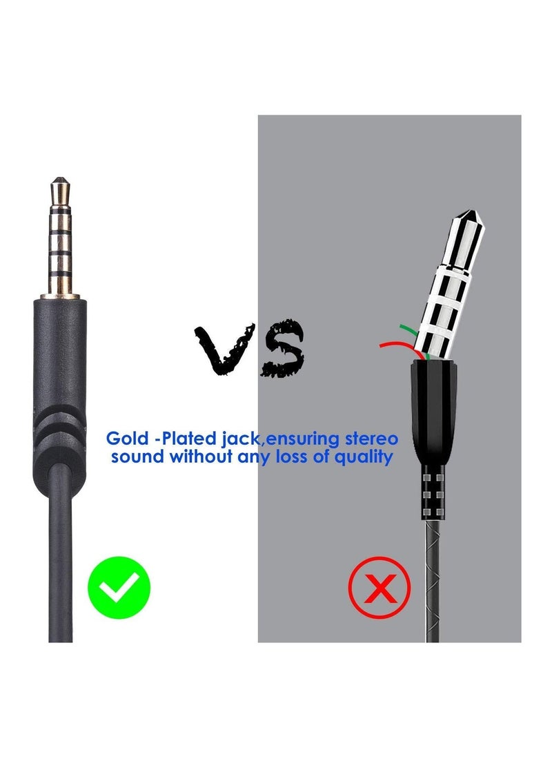 VKL - Replacement Astro A10 A40 Cable 2.0M Inline Mute Cable Cord Compatible with A10/A40 Gaming Headsets Xbox One Ps4 Controller Headphone Audio Extension 6.5 Feet Black - Image 1