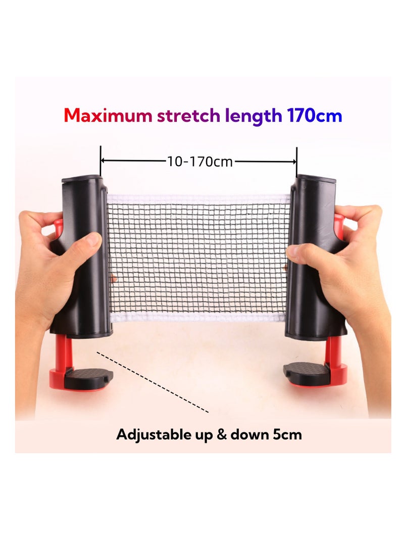 NOVOLAN Portable Table Tennis Net - Expandable 170cm Retractable Net for Competition & Training, Adjustable Height, Convenient Sports Equipment for On-the-Go Play, Durable Canvas Edging, Sturdy ABS - Image 3