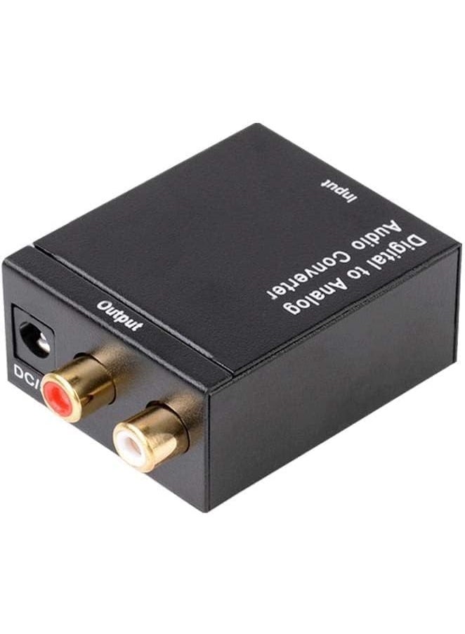 محول صوت رقمي (Toslink/SPDIF ضوئي ومحوري) إلى تناظري، ومحول صوت ستيريو (من ضوئي إلى RCA) مزود بمخرج AUX 3.5 مم؛ جهاز فك تشفير صوت رقمي متوافق مع أجهزة التلفاز، وأنظمة المسرح المنزلي، ومكبرات الصوت، وسماعات الرأس، وأنظمة الصوت، وأجهزة الوسائط المتعددة. - Image 2