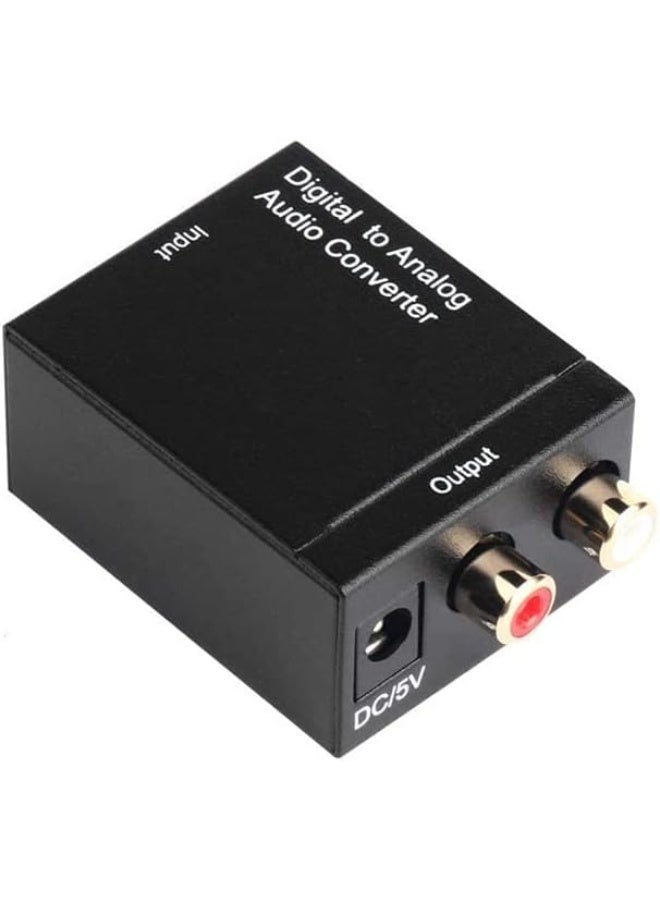 محول صوت رقمي (Toslink/SPDIF ضوئي ومحوري) إلى تناظري، ومحول صوت ستيريو (من ضوئي إلى RCA) مزود بمخرج AUX 3.5 مم؛ جهاز فك تشفير صوت رقمي متوافق مع أجهزة التلفاز، وأنظمة المسرح المنزلي، ومكبرات الصوت، وسماعات الرأس، وأنظمة الصوت، وأجهزة الوسائط المتعددة. - Image 1